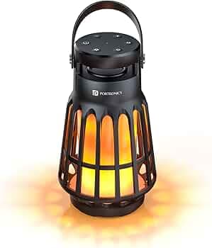 Portronics Dash 6 15W Bluetooth Speaker with in-Built White Noise Machine,Fire Flame LED Night Lamp,TWS Mode, BT5.3v,6 Hours Playback, Lantern for Camping,Gifts for Men,Women,Water Resistant(Black)