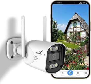 Camate Knight 3MP Wi-Fi Outdoor CCTV Camera | Two-Way Talk | Color Night Vision | Motion Detection Alerts | Supports 256GB SD Card | Weatherproof Security Camera for Home & Shop