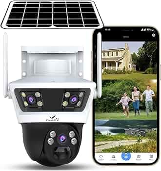 Camate Phoenix 4G SIM Based Solar CCTV Camera 2+2+2MP Triple Lens | 180° Ultra Wide + PTZ 350°/90° | No WiFi Outdoor Security Camera with Two Way Audio, Color Night Vision, Motion Alarm