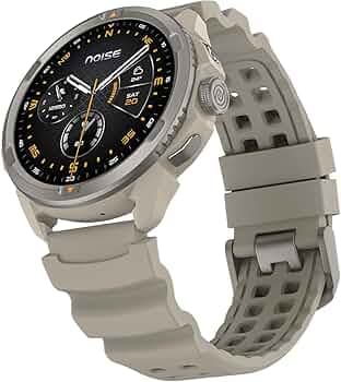Noise Endeavour Pro Outdoor Rugged Military Smart Watch, Titanium Alloy Bezel, Dual-Band GPS, 164ft Water Resistance, 28 Days Battery on Standby, AI Companion, for iOS & Android (Driftstone Beige)