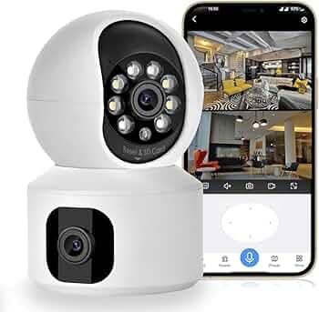 MacCam 5MP Indoor WiFi Smart CCTV Camera for Home | 360° Rotation | Color Night Vision | Motion Detection | Two Way Audio | Wireless Home Security Camera with Mobile App V380 Pro (CV Dual Lens)
