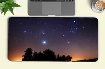 Gadgets WRAP Extra Large 12x32inch Mouse Pad Desk Mat Anti-Slip Base Spill-Resistant for Laptop, MacBook, Gaming Computer - Blue Stars