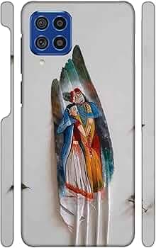 Radha Krishna on Pigeon Feathers | Designer Printed Hard Back Cover for Samsung Galaxy A12 Premium, Attractive, and Uniquely Crafted Smartphone Case