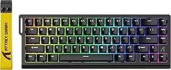 ATTACK SHARK X68HE Rapid Trigger Mechanical Gaming Keyboard 60% Wired TKL with Adjustable Actuation,Hall Effect Magnetic Switch,8KHz Polling Rate,RGB Backlit,Top Mount for PC Mac Esport Gamer(Black)