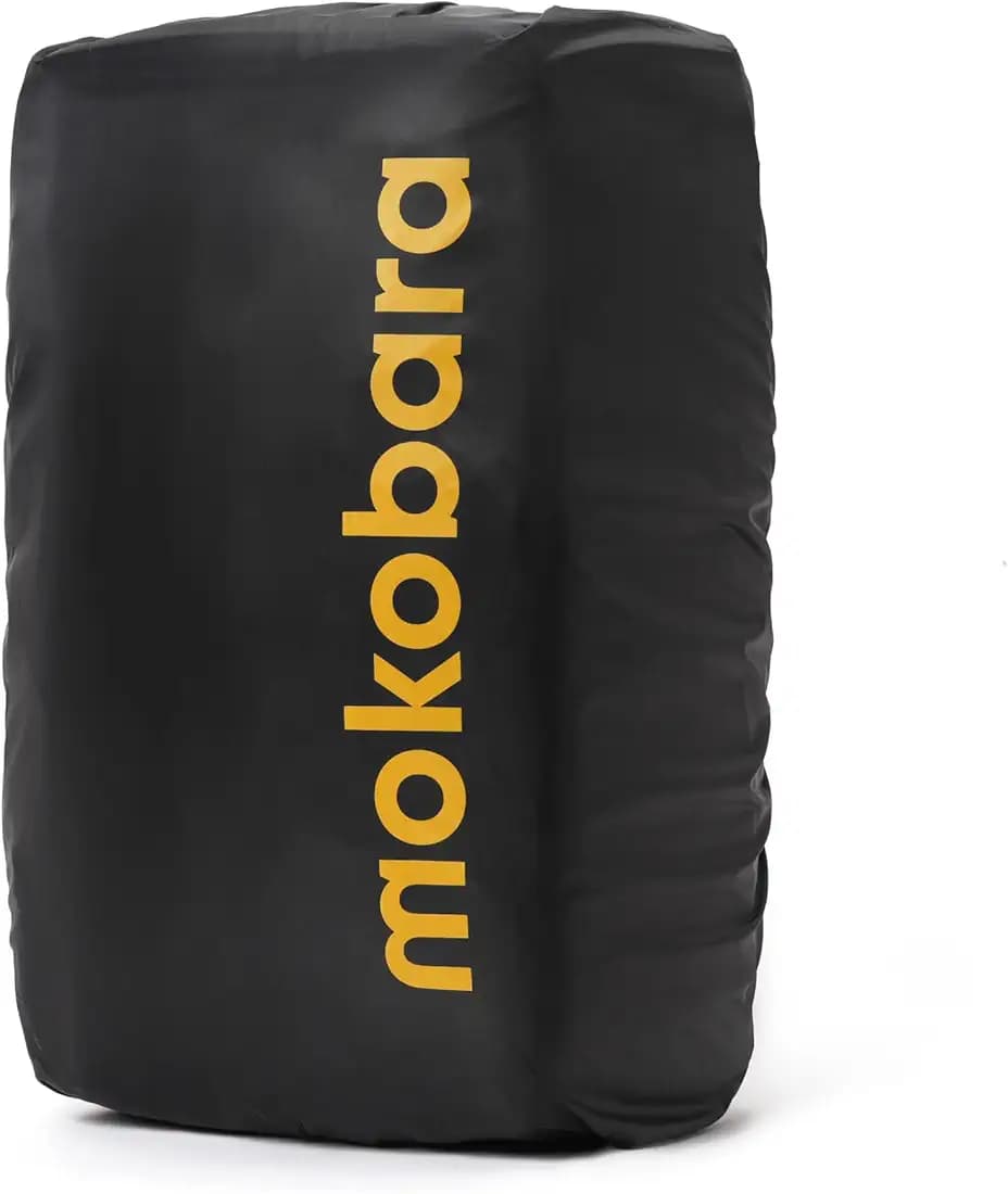 Mokobara Everyday Rain Cover for Backpacks | Water-Resistant Polyester | Fits Up to 45L | Lightweight (65g) | Elastic Fit with Storage Pouch (Money Moves) Black