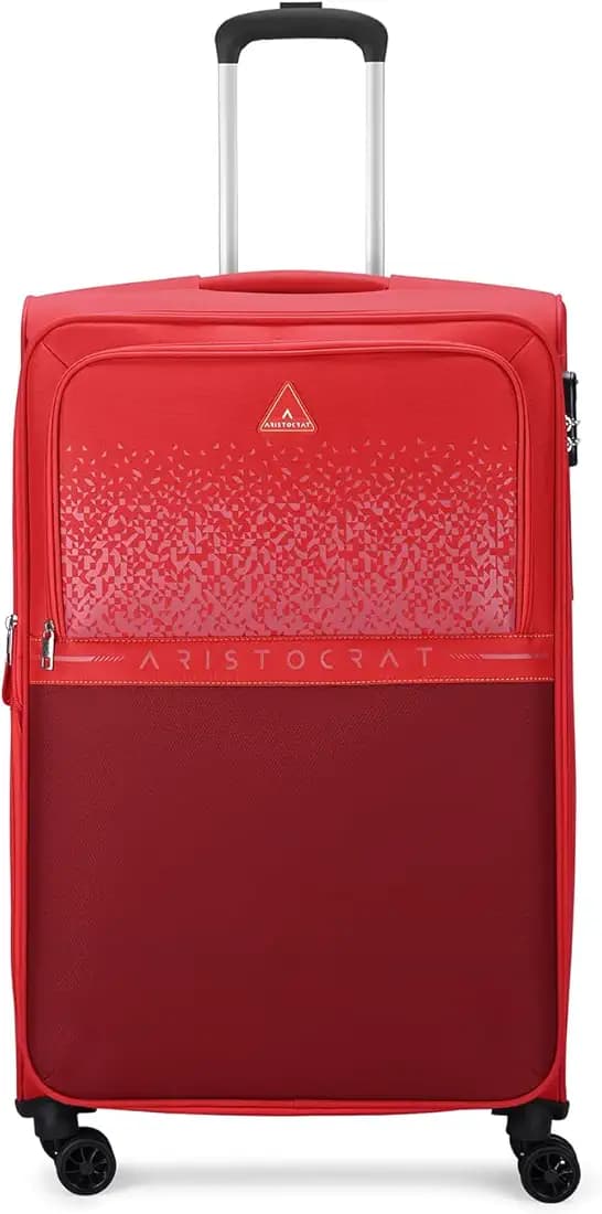 Aristocrat Drift Check-in Expander Trolley Bag 79cm | Large | Soft Luggage | Smooth 8-Wheel Suitcase | Secure Combination Lock with Sturdy Zipper | Robust Construction | 3-Year Warranty (Red)