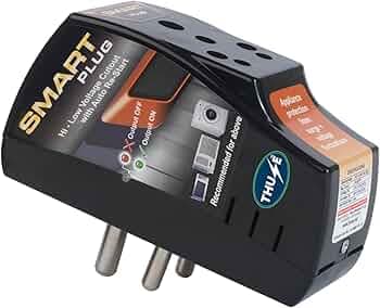 16A Smart Plug(Black), Voltage Protector for Washing Machine, Smart Water Heater, Microwave Oven, Dishwasher, AC, EV Charger, Over-Under Voltage Protector with Surge Protection Upto 4000 Volts