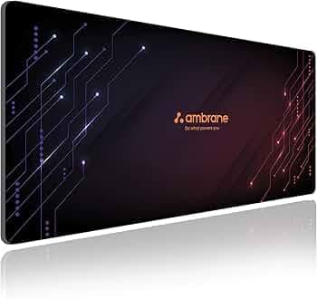 Ambrane Desk Mat 23 x 11 inches for Gaming Mouse Pad, Computer Laptop, Keyboard Mouse Pad, Notebook, MacBook, for Office & Home with Stitched Edges, Non-Slip Rubber Base, Waterproof Surface