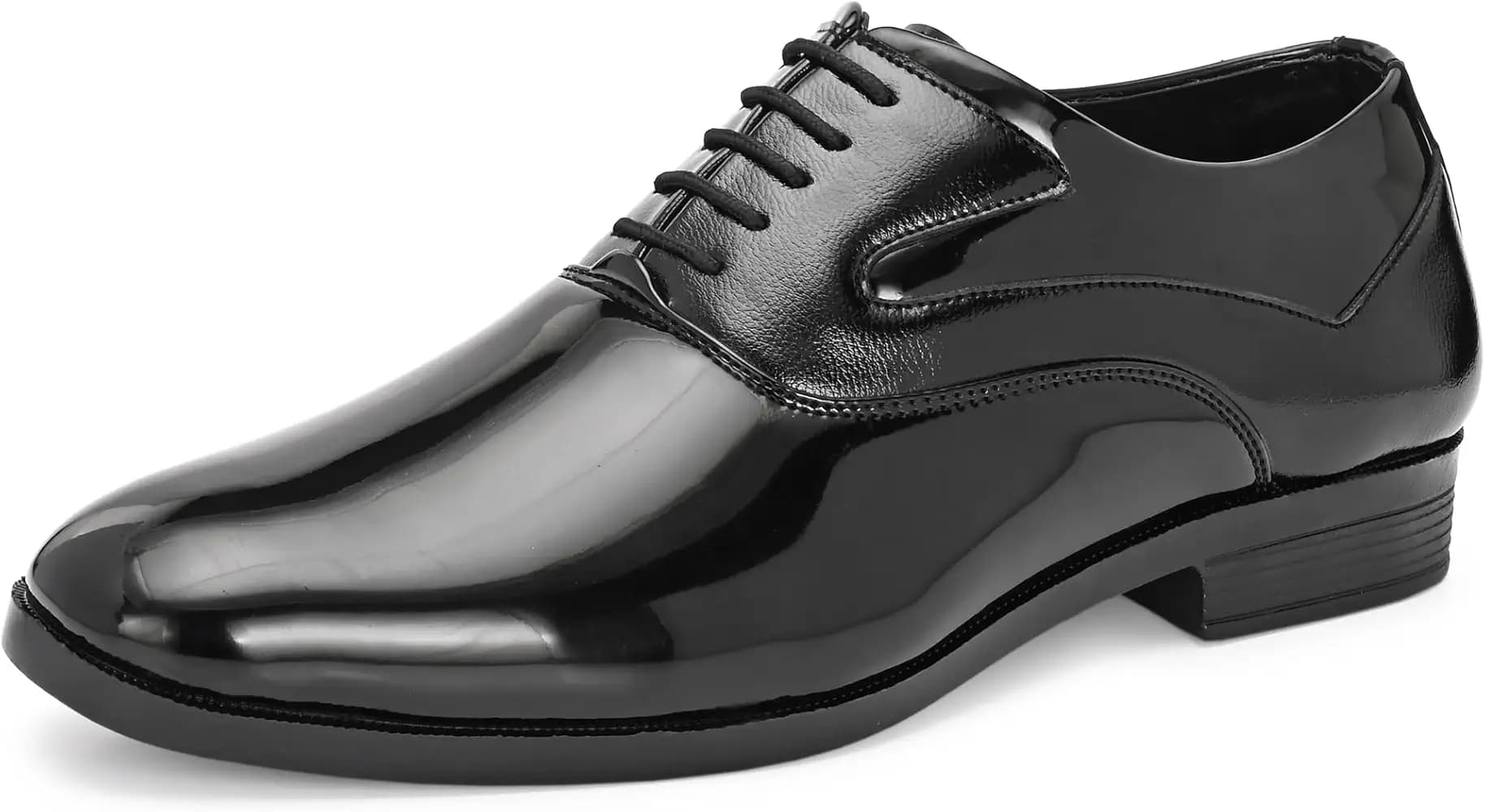 Centrino Men’s Formal Glossy Lace-Up Shoes | Patent Leather Oxford Dress Shoes|Comfortable Pointed Toe Formal Shoe| Stylish Looking Footwear for Formal Business Wedding & Office Shoes (9360)