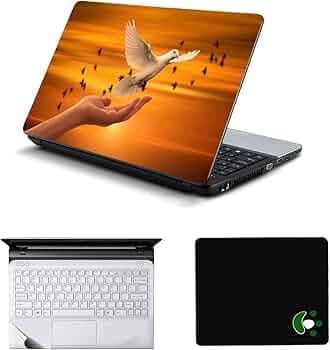 3in1 Laptop Accessories Combo Kit Decal Freedom Pigeon Laptop Skins Stickers, Mouse Pad and Palmrest Skin for HP-DELL-Lenovo-Asus-Acer Laptops || Notebooks 15.6 Inch
