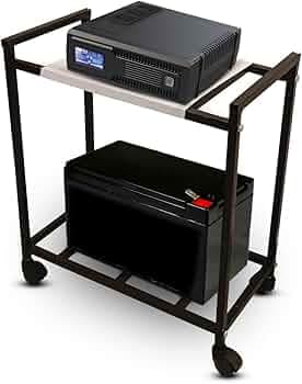 Mumma's Life- Inverter Trolley for Home Trolly, Inverter Battery Trolly, Inverter Stand for Home, Inverter Trolley, Metal Inverter Trolly (Black) (Single Inveter Trolley)