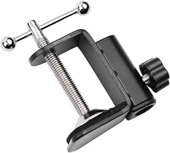BROLAVIYA Desk Base Clamp Mount for Microphone Boom Scissor Arm, Table C Clip for Articulating arm Stand, or Mic Stand Fits Up to 1.77 inch 4.5cm Thickness.