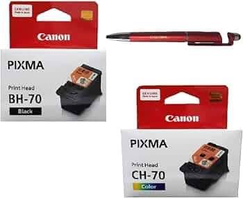 Canon Print Head BH 70 Black & CH 70 Color with ITGlobal 3in1 Multi-Function Mobile Phone Stand, Stylus Pen, Anti-Metal Texture Rotating Ballpoint Pen (Very Colors) BH-70 CH-70 BH70 CH70