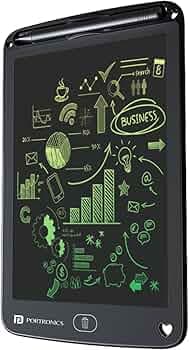 Portronics Ruffpad 12M | 12-Inch Re-Writable Multicolor LCD Writing Pad with One-Tap Erase, Smart Lock, Long Battery Life & Ruffpad App Support | Save & Share Your Child’s Creations (Black)