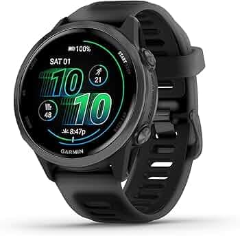 Garmin® Forerunner® 570, 42mm, Advanced GPS Running and Triathlon Smartwatch, AMOLED Display, Training and Recovery Features, Slate Gray Aluminum with Translucent Black/Black Band