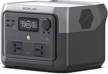 EF ECOFLOW Portable Power Station RIVER 2 Max, 512Wh LiFePO4 Battery, 10 Year Life, 0% - 100% Charge in 60 mins, Power 11 Appliances at once, 230V - 50Hz India Voltage, For Outdoor Use & Home Backup