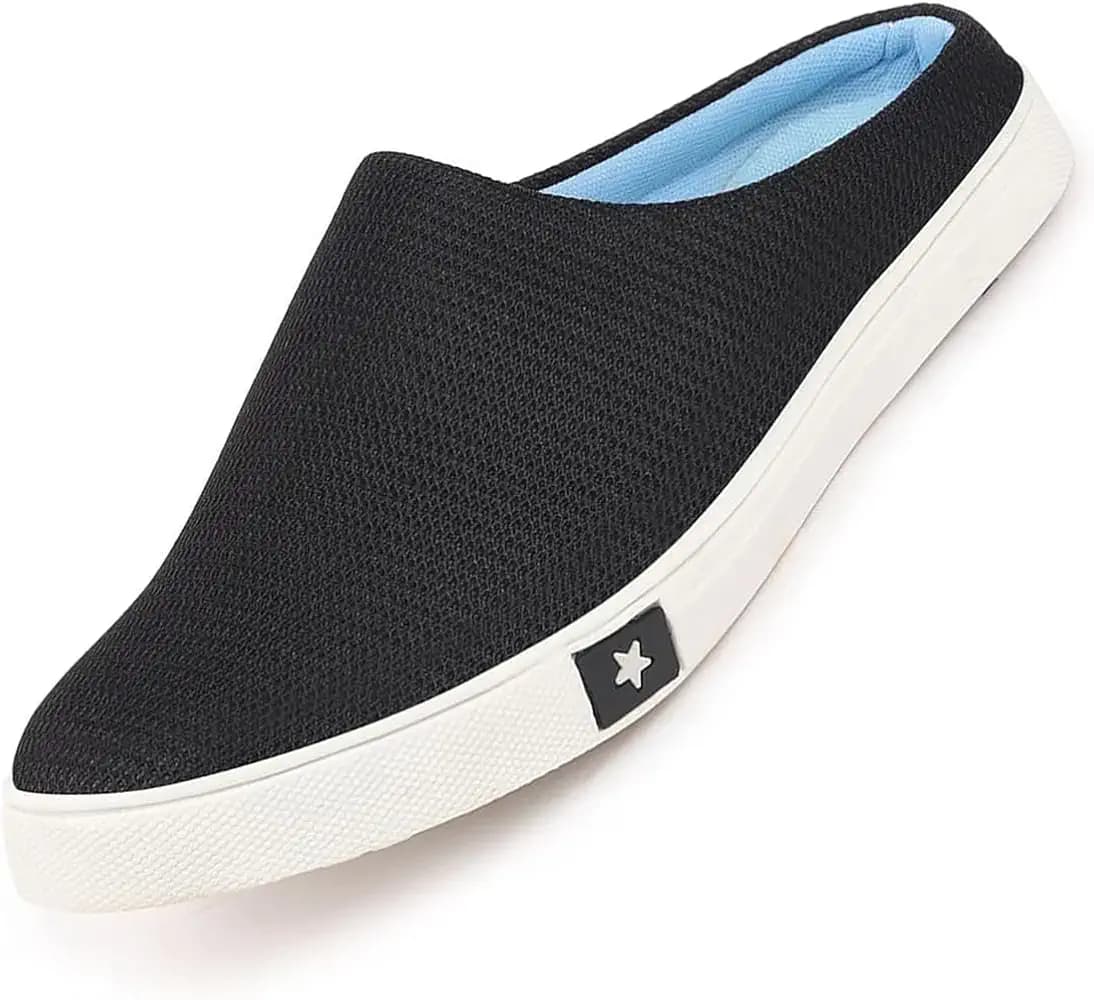 FAUSTO Men Back Open Slip On Shoes Perfect for Daily, Evening, Outdoor, Casual Outfits|Lightweight and Comfort with TPR Sole Flexiblity