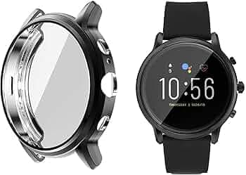 M.G.R.J Soft TPU Front Protection Case Cover for Fossil Gen 5 Carlyle Smart Watch (Flexible|Silicone|Black)