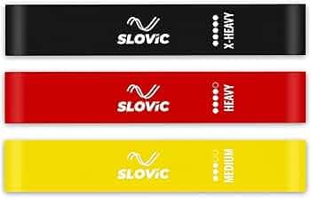 SLOVIC Resistance Bands Mini Loop | Loop Hip Band for Women & Men for Hip, Glutes, Legs and Squats Exercises | Thera Band for Fitness | Gym Equipment for Home Workout | Resistance Band Set of 3