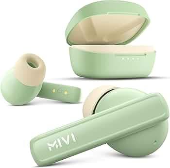 Mivi DuoPods Sync in Ear Earbuds | 60H Playtime Bluetooth Earphones Wireless | Earbuds ENC for Clear Calls | 13mm Drivers Ear Buds Wireless | Gaming Mode | BT 5.3 TWS ENC Earbuds Style | Earpods