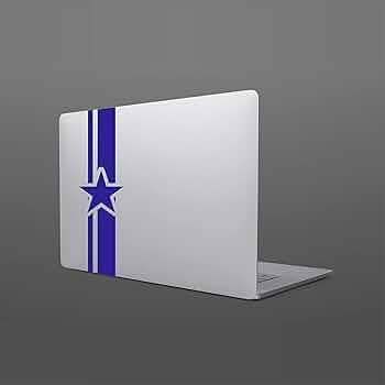 Laptop Stripe Star Sticker Decal Full Body Die Cut Boys Girls Laptop Skin Stickers Suitable for All Laptops Free Size (Blue)