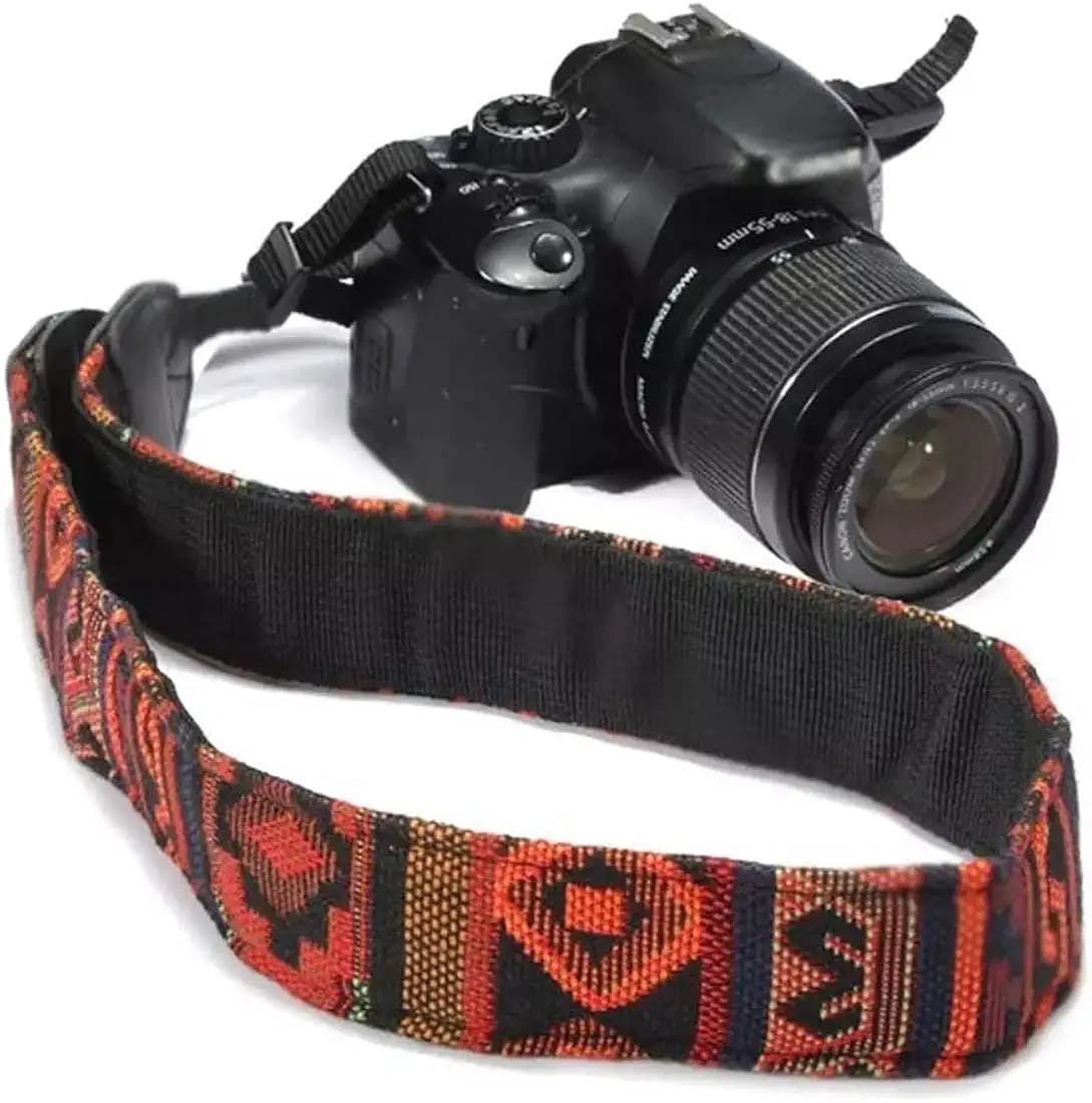 FIRST TRY Camera Strap Adjustable DSLR Camera Neck Strap Belt Retro Film Camera Shoulder Strap Vintage Soft Long Rope Universal Cord for Women Men SLR Mirrorless Cameras(Upgraded Version) Orange