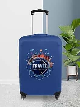 Cortina Polyester Luggage Cover Trolley Travel Covers Washable Dust Proof Anti-Scratch Suitcase Protector, Large-Navy