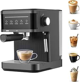 Espresso Coffee Maker Machine for Home & Office | Coffee Machine with Milk Frother, Steam Wand & Touch Controls | 1.8L Espresso Maker for Cappuccino, Latte, Mocha & Americano