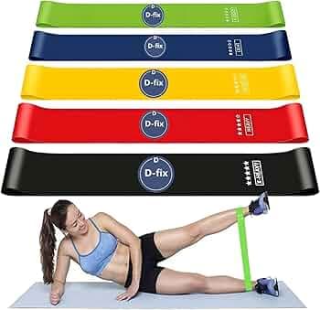 D-fix® Resistance Bands Set for Men & Women | Pack of 5 Levels Elastic Exercise Bands | Long Workout Bands for Home Gym, Yoga, Pilates, Strength Training & Fitness Equipment - Multicolor