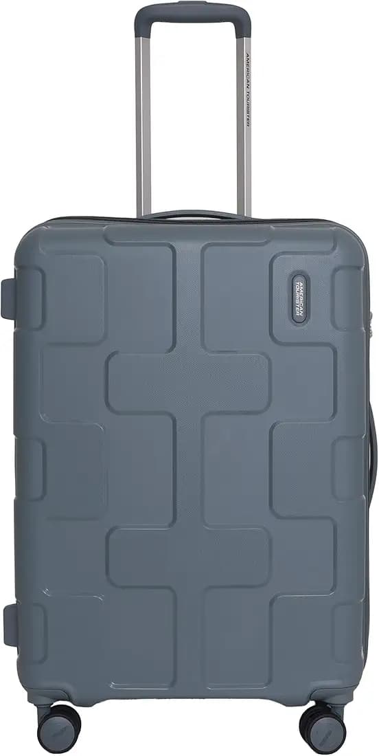 American Tourister Cuboid | Check-in Trolley Bag (78 cm) | 103 Ltrs | 360° 8 Wheel Spinner | Hard Case | Mounted TSA Lock | 3 Years Global Warranty | Stormy Grey