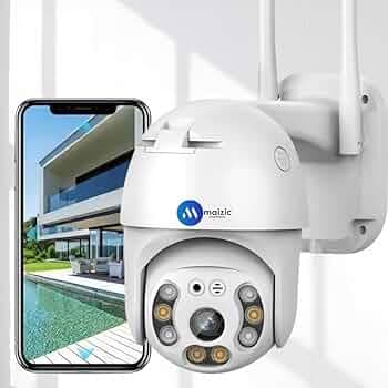Maizic Smarthome WiFi 1080p FHD 2MP 320° Viewing Area Security Camera - Indoor/Outdoor Usage, Alert Type: [Include Alert Type] - White