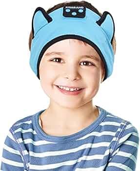 KIDSBAND Kids Headphones Bluetooth Headband Adjustable, Wireless Sleep Headphones for Kids with Wired Playback 3.5 MM Jack for Teens/Boys/Girls/Smartphones/School/Kindle/Airplane Travel/Plane/Tablet