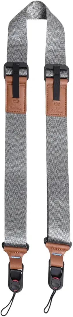 Kamron Side Camera Sling Strap – Adjustable Woven Nylon Neck & Shoulder Strap with Quick Release, Anti-Fall Locks & Leather Accents – Compatible with DSLR, Mirrorless & Action Cameras