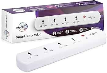 Wipro Smart Extension with WiFi, 4-Socket Smart Extension Board with Alexa Support, 16 Amp Power Socket, Control Your Appliances from Anywhere, White (DSE2150), Pack of 1