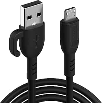 Portronics Konnect Core 3 USB-A to Micro Fast Charging Cable for Smartphones,Tablets, Speakers, Laptops & Other Micro USB Devices,Inbuilt Cable Management Hook,3.0A Max Output,Fast Data Sync(Black)