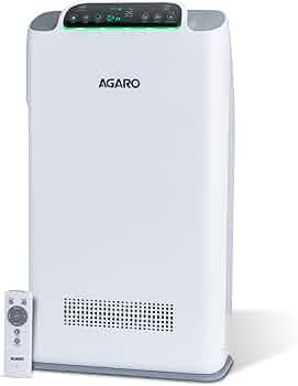 AGARO Imperial Air Purifier For Home, Bedroom, Green True HEPA Filter H14, Removes 99.99% Pollutants, Bacteria, Virus & PM 0.1 Particles, 7 Stage Purification, Covers 400 Sqft, 8500 Hrs Filter Life