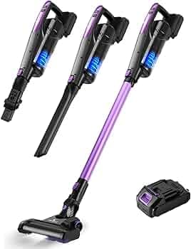 Akiara Cordless Vacuum Cleaner, 130W 10 KPA Powerful Suction, Up to 35 Mins Runtime, 500 ML Dust Cup,4 in-1 Stick Cleaner, Lightweight Vacuum for Carpet, Hard Floor, Home & Pet Hair