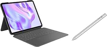 Logitech Combo Touch Ipad Pro 13-Inch (M4)(2024) Wireless Keyboard Case Crayon Digital Pencil for iPad, Featuring Apple Pencil Technology - USB C