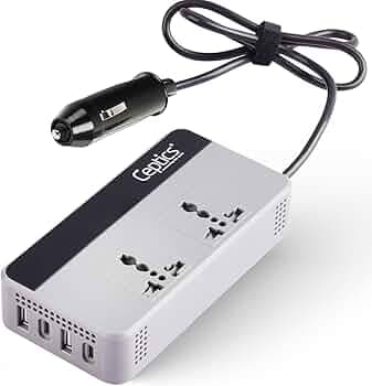 Ceptics 200W Car Laptop Charger/car Inverter with 2X Universal Outlet with SmartVoltage™ Technology, 12V DC to 220V-AC with 18 Months Warranty, 18W 2 USB-A, 2 USB-C with 18W QC 3.0 - Grey