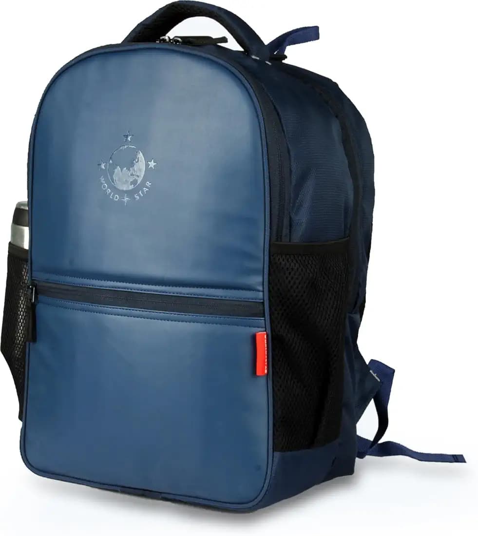 WORLD STAR Large Laptop Backpack/College Bag/Office Bag for Unisex | Navy Blue