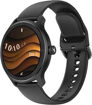 Fastrack Sleek 1.32" AMOLED 42mm Round Display Smart Watch with Silicone Strap, QR Hub, BT Calling, SPO2, Hotkey, Functional Crown, IP68 Water Resistant Upto, 5 Days Battery Life - Onyx Black