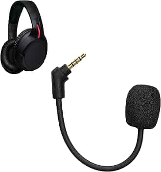 kwmobile Microphone Compatible with Kingston HyperX Flight/Flight S - Replacement Mic for Gaming Headphones - Black