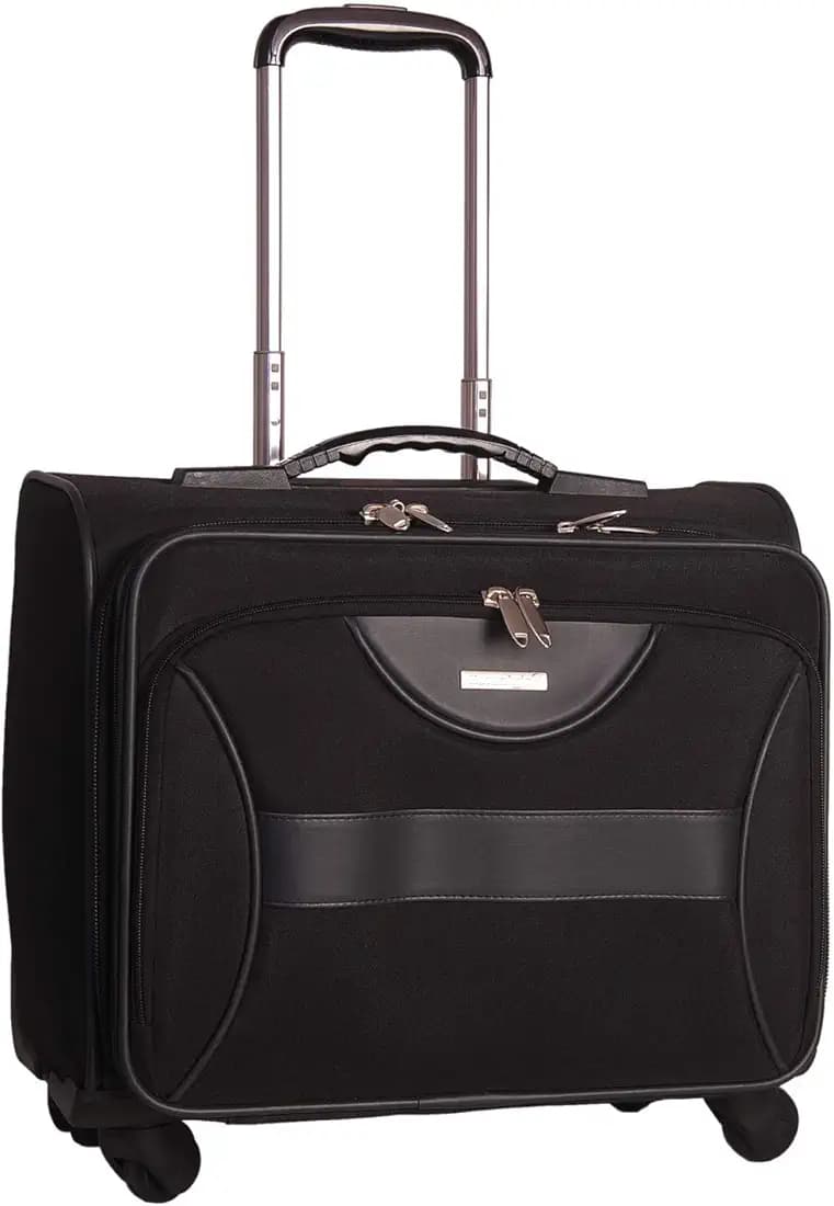 Eurostyle 4 Wheels 55 Liters Black EVA Laminated Polyester Laptop Roller Case Check in Luggage Cabin Trolley Bag (7091)