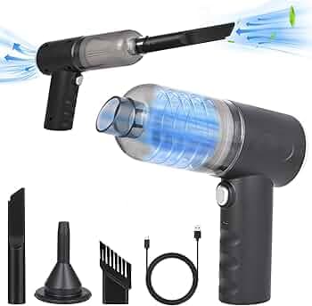 Pivalo 3-in-1 Cordless Car Vacuum Cleaner | USB Rechargeable Battery, 3 Attachments & Filter | Portable Wireless Handheld Mini Car Vaccum Cleaner for Home, Office & Travel (Pack of 1, Black)