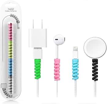 Silicon USB Wire Protector Spiral USB Cable protector Mac Book Laptop Mobile EarphoneMobile Cable Protector (SET OF 20 (80 Pieces))