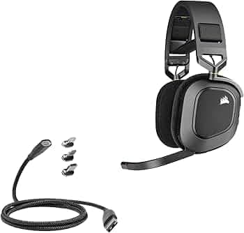 BoxWave Cable Compatible With Corsair HS80 RGB Wireless - MagnetoSnap PD AllCharge Cable (100W), Magnet Charging Braided USB Type-C Micro - Jet Black