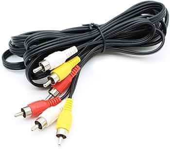 3RCA Stereo Audio Video Composite Male to Male Cable for DVD, VCD, HDTV, TV, Set Top Box, Camera, Amplifier & Projector 10 Meter