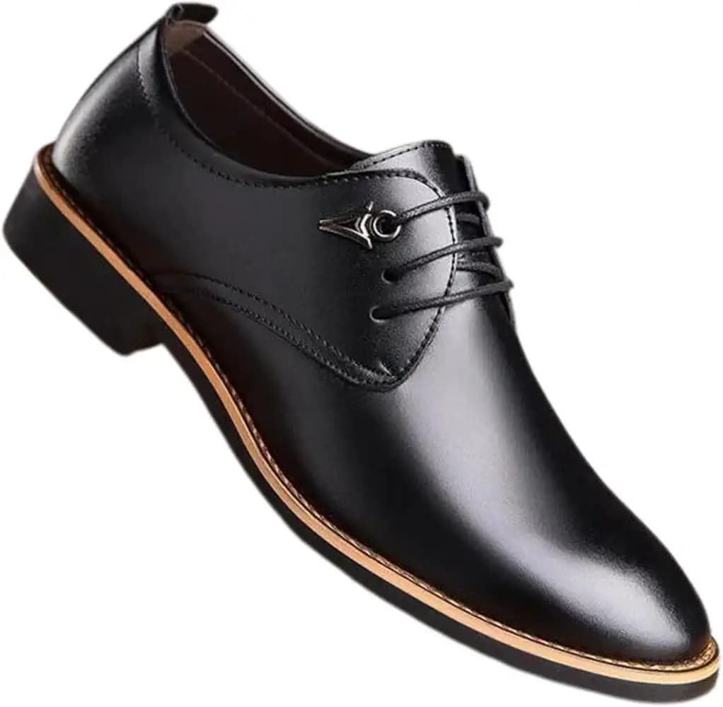 Zixer Artificial Leather Formal Shoes for Men || Premium, Party, College, Wedding, Office Shoes for Men Slip On Shoes for Men Without Laceless Shoes for Men (Black)