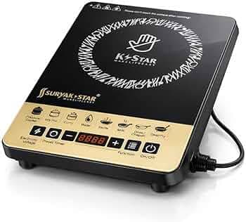 Onlineemporium 2000W Induction Cooktop for Home | Crystal Glass Top | 8 Indian Cooking Modes | Auto Shut-Off & Overheat Protection | LED Display | Push Button Control | Energy Saving Electric Stove