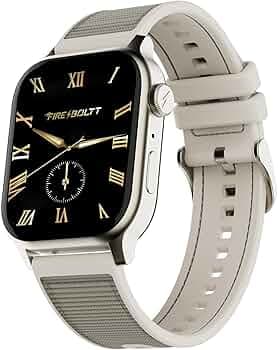 Fire-Boltt Rise Force Smart Watch 1.85” Display, Nylon–Fluoroelastomer Hybrid Strap, Rotating Crown, Bluetooth Calling, Dual Button Control, Metal Body Smartwatch for Men and Women Sandstone